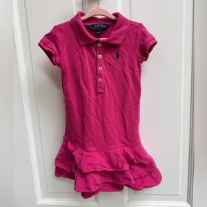 Polo by Ralph Lauren 2T Girls Pink Polo Short Sleeve Tennis Button Down Dress
